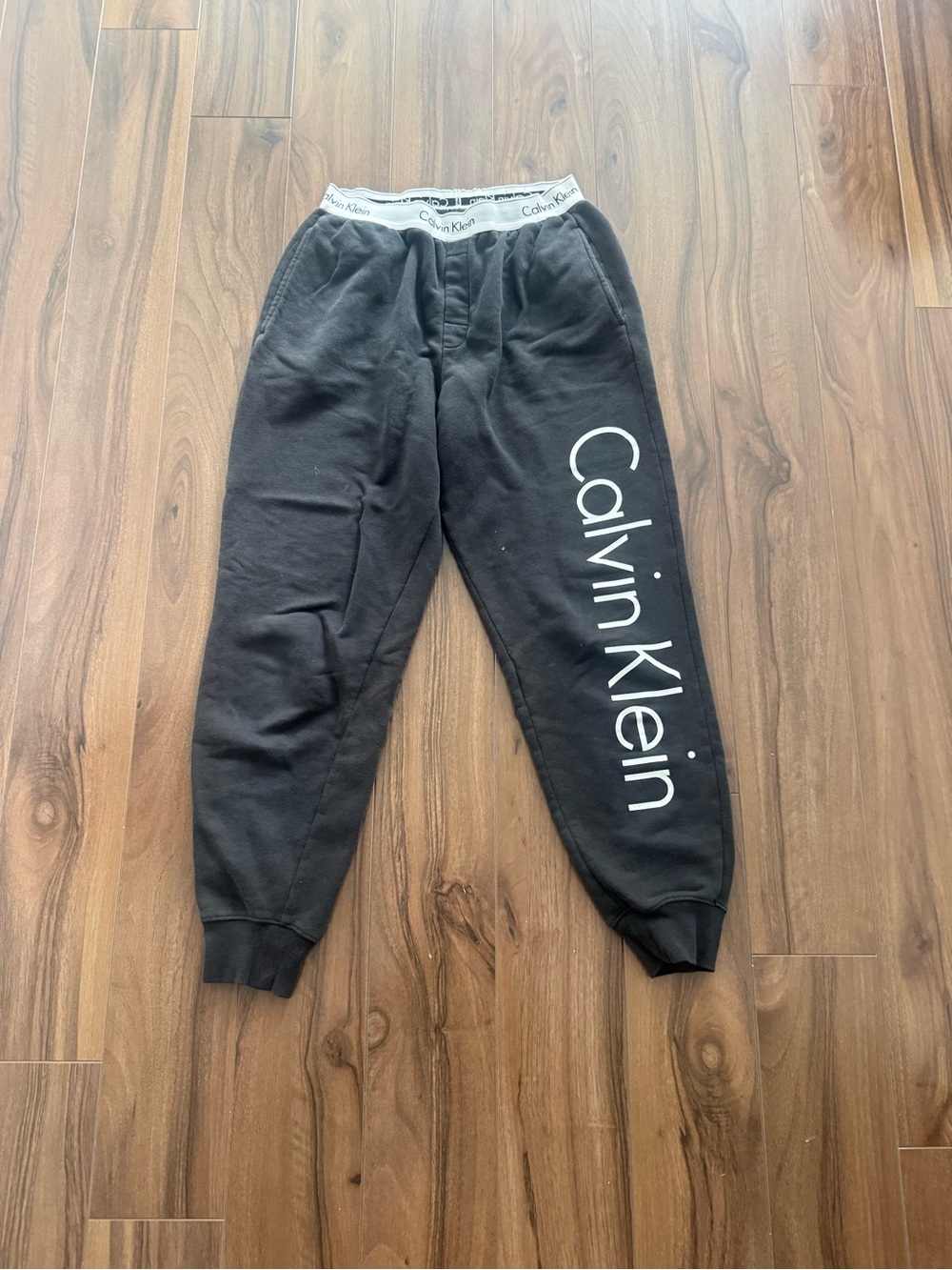 Calvin Klein Black Pant with White Logo Waistband